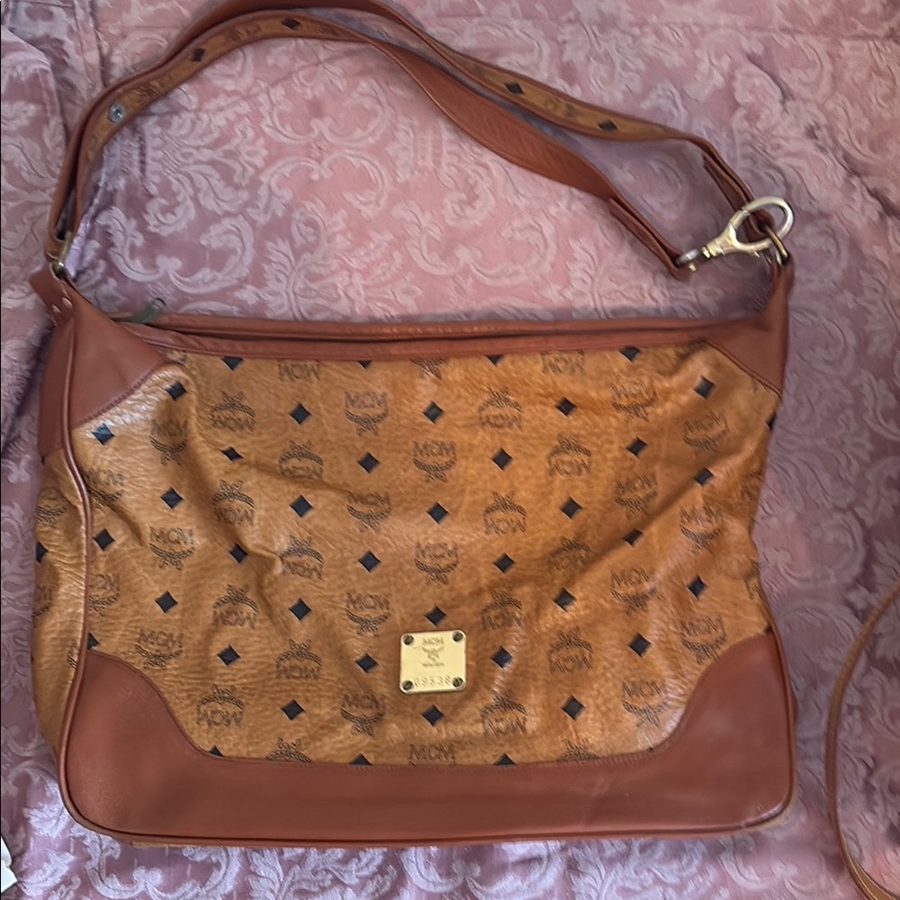 MCM Cognac Leather Crossbody Bag
